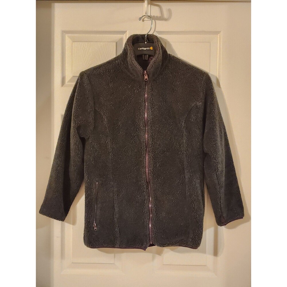 Columbia LL Bean Vintage Women’s Medium Fleece Sherpa Purple Full Zip Jacket